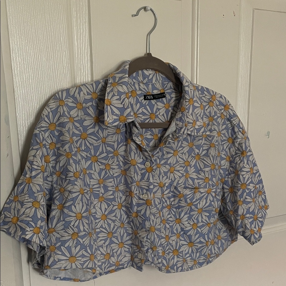 Zara Blue Floral Top